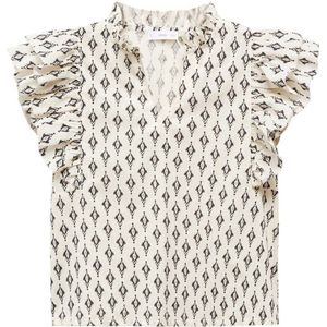 Mango Kids top met all over print ecru/wit