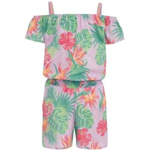 WE Fashion playsuit met all over print groen/roze