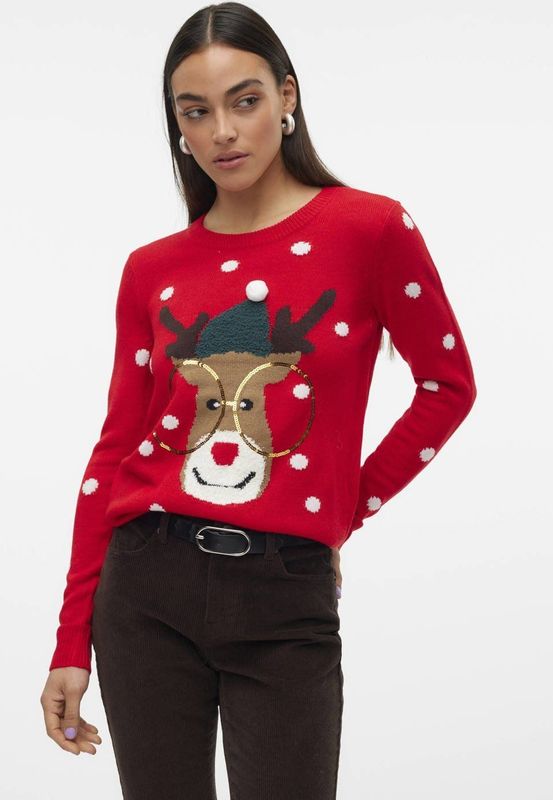 Vero Moda - Tinsel - Kersttrui - Regular Fit - Paillettenmotief