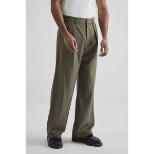 Prohibited SoHo Pleated Pants straight pantalon kaki