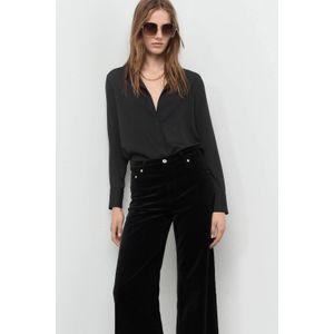 Mango high waist wide leg jeans black denim