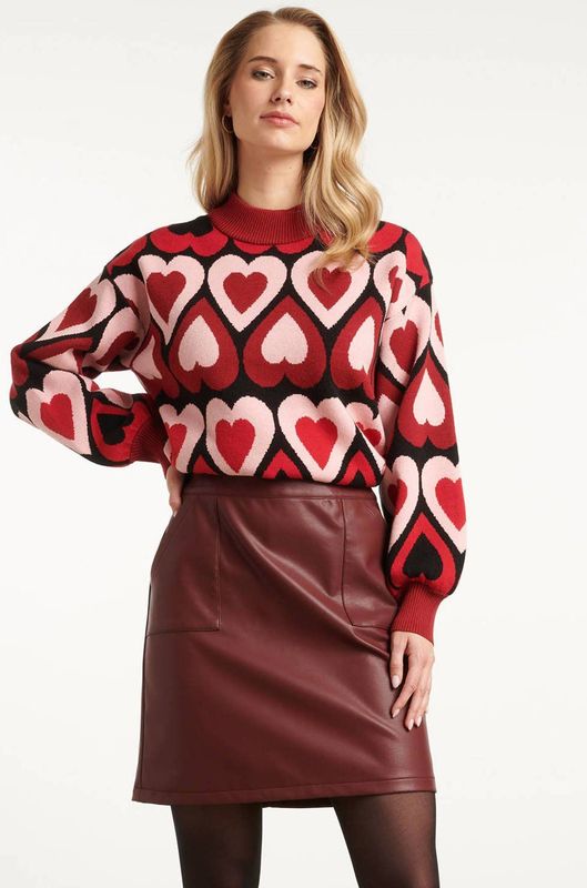 Smashed Lemon - Knit Top - Bordeaux - Haartjesstructuur