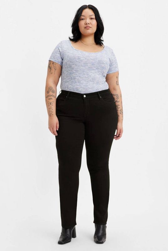 Denim - Effen - High Waist - Regular Fit - Lange Lengte