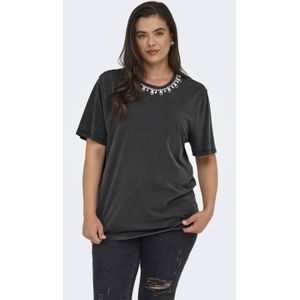 Carozias - T-shirts - O-hals - Korte Mouwen - Regular Fit - Strass Steentjes