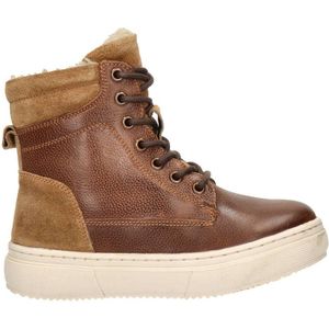 Nelson Kids leren veterboots cognac