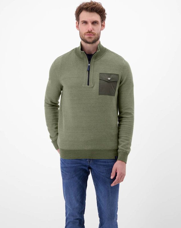 Lerros - Gebreide Trui - Nordic Olive - 100% Katoen - Regular Fit