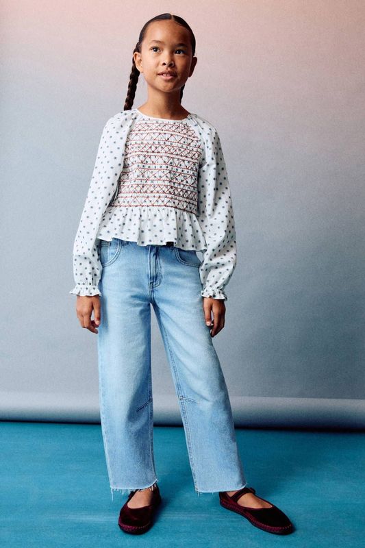 Mango Kids - Jeans - Lichte Denim - Baggy Pasvorm - Regular Waist - 100% Katoen