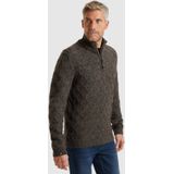 Vanguard - Trui Half Zip - Bruin - Wol Blend