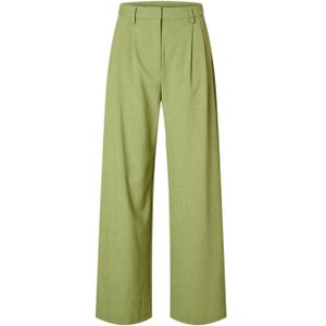 SELECTED FEMME high waist wide leg pantalon limegroen