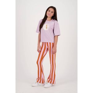 Raizzed gestreepte flared broek Whitley roze/oranje