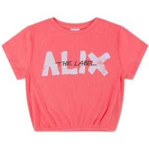 Alix Mini T-shirt met tekst koraalrood