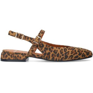 Manfield suède slingback loafers bruin/zwart