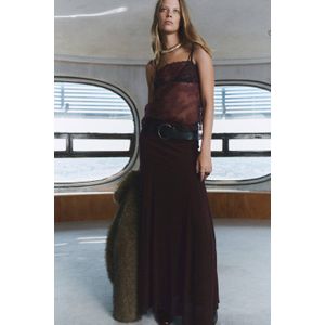 Mango plissé rok donkerrood