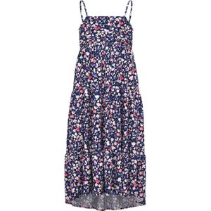 NAME IT KIDS maxi jurk NKFVINAYA met all over print donkerblauw/roze/wit