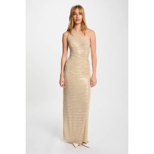 Morgan - Maxi Jurk - Champagne - Mouwloos - Pailletten