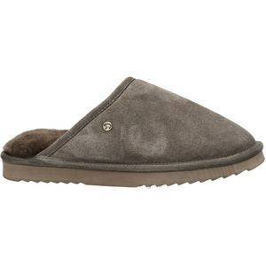 Warmbat Australia gevoerde suède pantoffels taupe