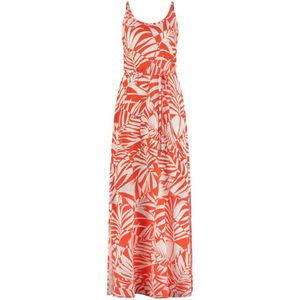 NUKUS maxi jurk met all over print oranje/ wit