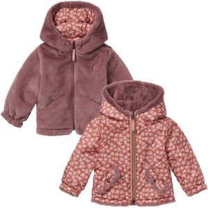 Noppies baby reversible imitatiebont winterjas oudroze/rood