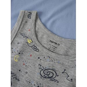 NAME IT KIDS hemd - set van 2 grijs melange/lichtblauw
