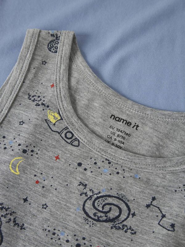 NAME IT KIDS hemd - set van 2 grijs melange/lichtblauw