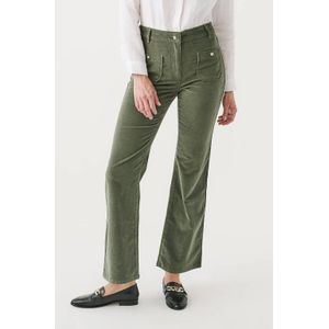 Caroll corduroy bootcut high waist broek kaki