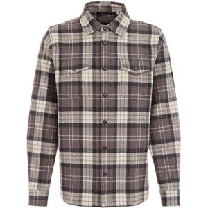 Van Gils geruit slim fit overshirt mouse grey