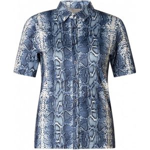 Ivy Beau blouse van travelstof blauw