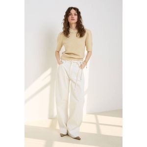 JOSH V top met wol beige fijn gebreid