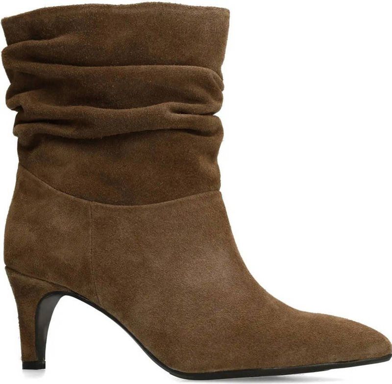 Manfield suède enkellaarzen taupe