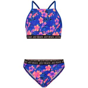 Just Beach crop bikini blauw/roze
