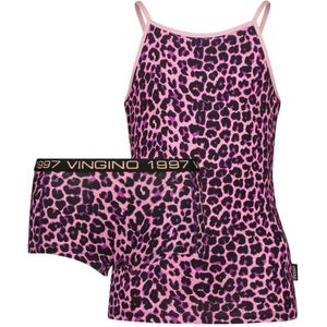 Vingino singlet + short Animal roze/zwart