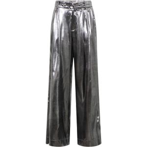 &Co Woman - Wide Leg High Waist Broek - Zilver