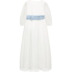 Mango Kids maxi jurk met stippen wit/blauw