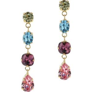Otazu gold plated oorbellen met Swarovski kristallen Cally goudkleurig/multi