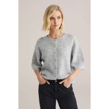 WE Fashion gebreid vest grijs melange
