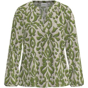 VILA blousetop VIDOGMA met all over print groen/ecru