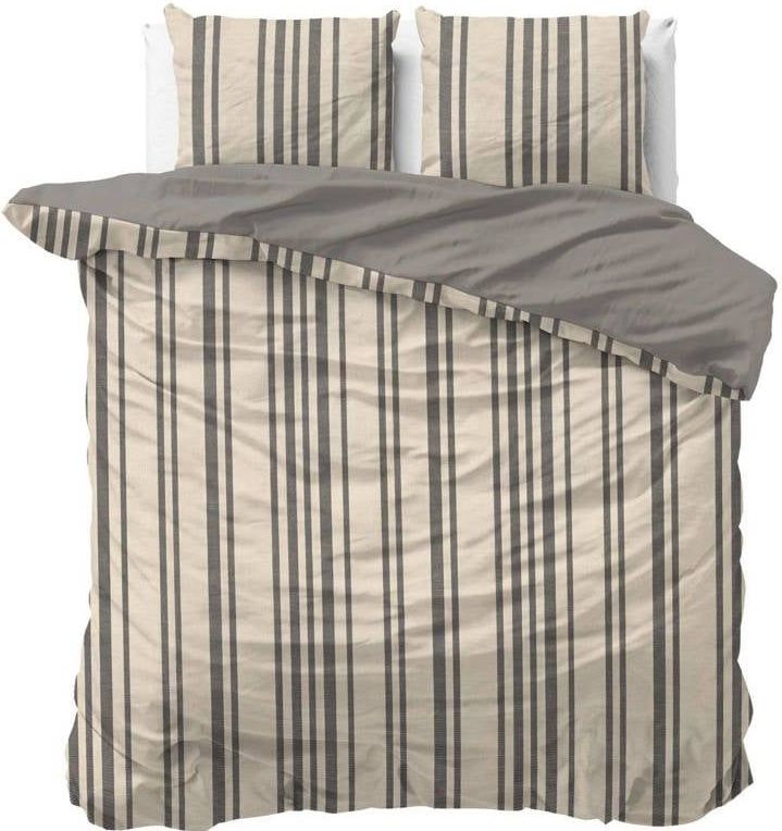 Sleeptime - Dekbedovertrek Linear Linen - Beige - 100% Katoen - 240x200x220 + 2 Kussenslopen 60x70