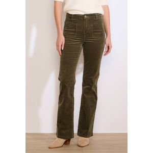 LOLALIZA corduroy straight high waist broek kaki