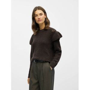 Object - Objpaola Lo Knit Pullover - Bruin - Dames - Sweater