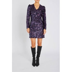 Bruuns Bazaar korte jurk met pailletten paars