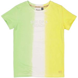 Quapi dip-dye T-shirt wit/geel/groen