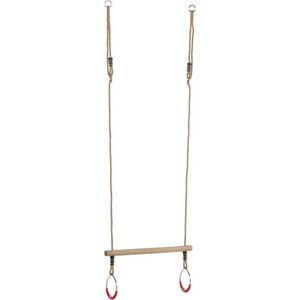 KBT Houten ringtrapeze met metalen ringen (rood)