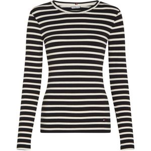 Tommy Hilfiger gestreepte ribgebreide top zwart/wit