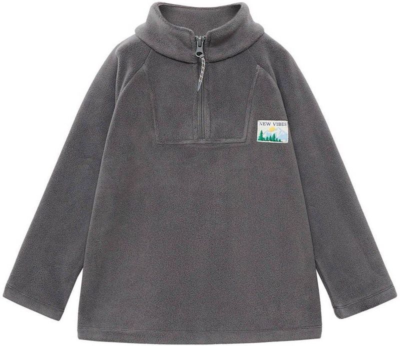 Mango Kids fleece sweater antraciet