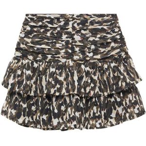 Mango Kids rok met all over print bruin/beige