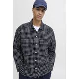 JACK & JONES Overhemd 'JPRBLATRAVIS'  nachtblauw / wit