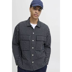 JACK & JONES Overhemd 'JPRBLATRAVIS'  nachtblauw / wit