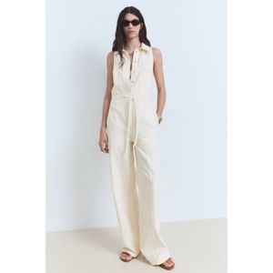 Mango denim ecru jumpsuit