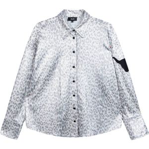 Alix the Label blouse met panterprint zilver