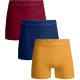 Muchachomalo boxershort SOLID - set van 3 rood/paars/geel